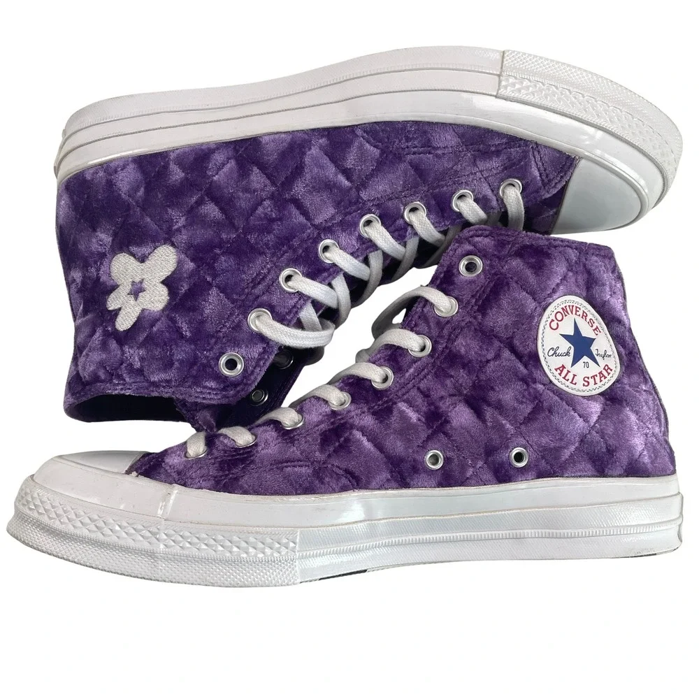 Converse Golf Le Fleur Chuck 70 Hi Quilted Velvet Tillandsia Purple Mens 10.5